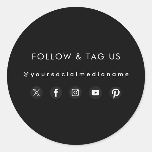 ビジネスソーシャルメディア名前をカスタムする包装ラベル ラウンドシール (正面)
