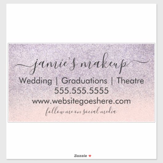 ビジネスソーシャルメディア美しいピンクフェイクグリッター シール (シート)