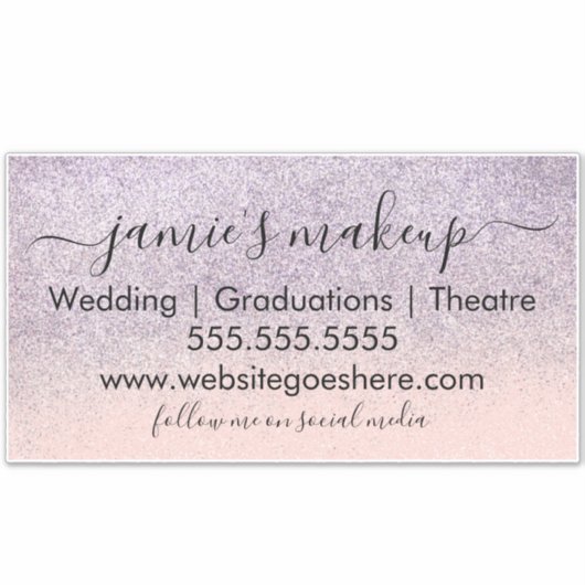 ビジネスソーシャルメディア美しいピンクフェイクグリッター シール (正面)