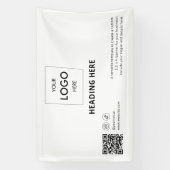 ビジネスソーシャルメディアQRコード広告ズホワイト 横断幕 (縦)