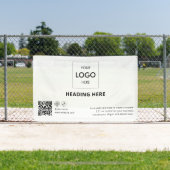 ビジネスソーシャルメディアQRコード広告ズホワイト 横断幕 (インサイチュ)