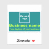 ビジネスタグラインティール(緑がかった色)緑長方形ビニル シール (シート)