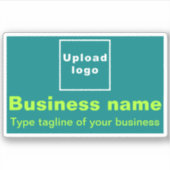 ビジネスタグラインティール(緑がかった色)緑長方形ビニル シール (正面)