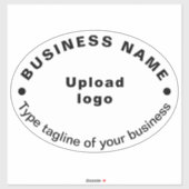 ビジネスタグライン白大楕円形ビニール シール (シート)