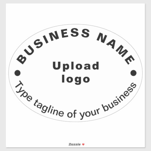 ビジネスタグライン白大楕円形ビニール シール (シート)