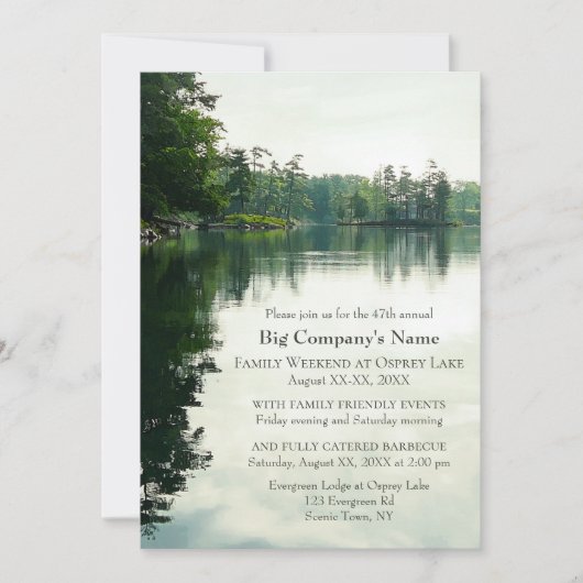 ビジネスチャーチファミリーリトリートウィークエンドアットザレイク 招待状 (正面)