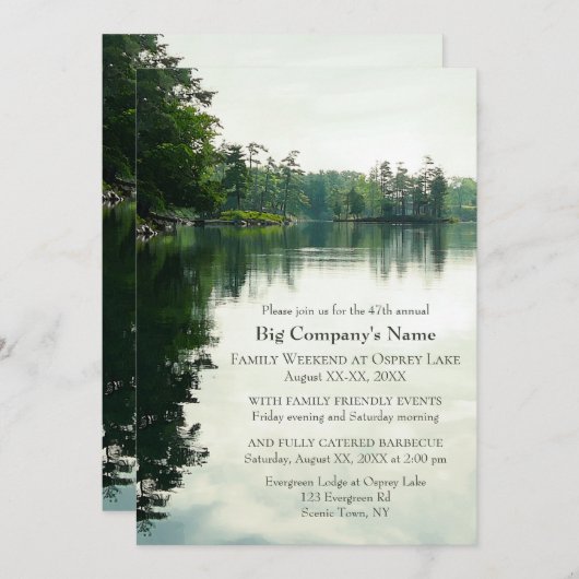 ビジネスチャーチファミリーリトリートウィークエンドアットザレイク 招待状 (正面/裏面)