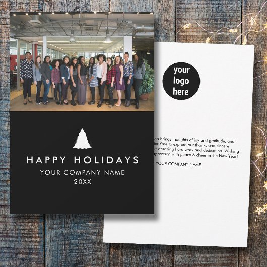 ビジネスチームフォトロゴフォトクリスマスカード