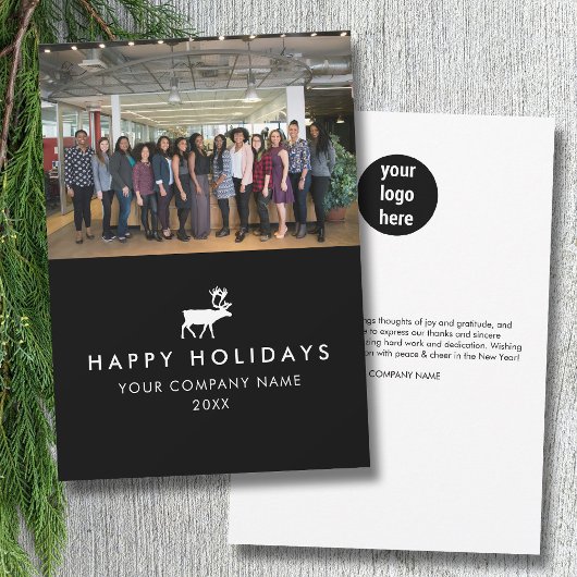 ビジネスチームフォトロゴフォトクリスマスカード