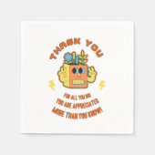 ビジネスチーム社員ボランティアパーティーありがとう スタンダードカクテルナプキン (正面)