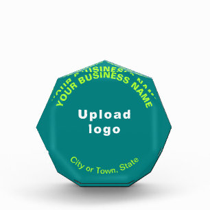 ビジネスティール（緑がかった色）グリーンオクタゴン形状フォトブロック フォトブロック