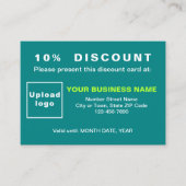 ビジネスティール（緑がかった色）割引カード 割引カード (正面)