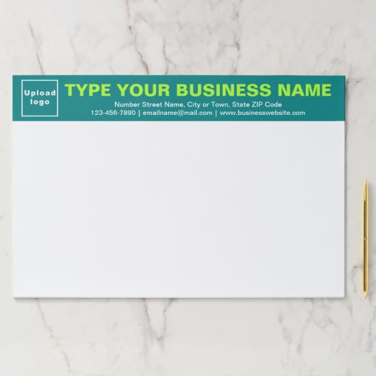 ビジネスティール(緑がかった色)見出し大きなティアウェイ紙パッド ペーパーパッド (インサイチュ)