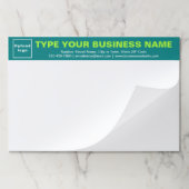 ビジネスティール(緑がかった色)見出し大きなティアウェイ紙パッド ペーパーパッド (折り畳み)