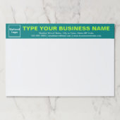 ビジネスティール(緑がかった色)見出し大きなティアウェイ紙パッド ペーパーパッド (正面)