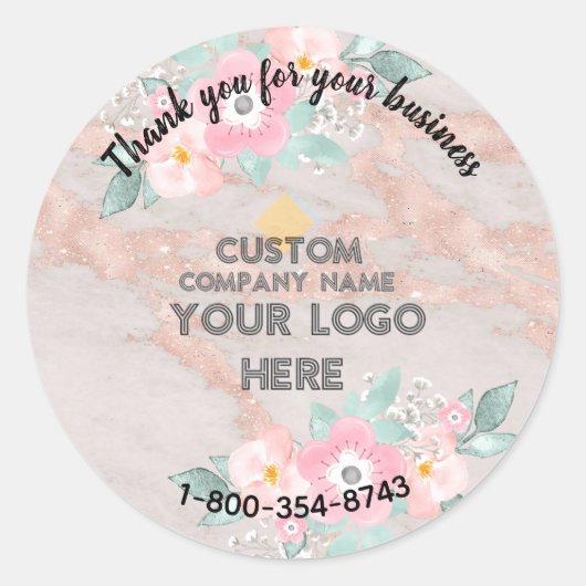 ビジネステイ クオリティ カスタムロゴ QRコード ラウンドシール (正面)