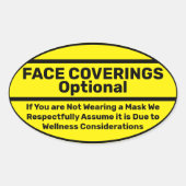 ビジネステッカーのマスクの指示 楕円形シール (正面)