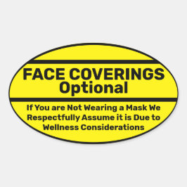 ビジネステッカーのマスクの指示 楕円形シール