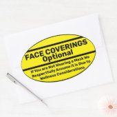 ビジネステッカーのマスクの指示 楕円形シール (封筒)