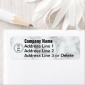 ビジネステンプレートフェイクホワイトマーブルロゴはこちら ラベル (インサイチュ)