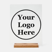 ビジネステンプレートブラックサークルロゴはこちら アクリルサイン (正面)