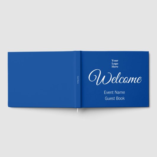 ビジネステンプレートブルー&ホワイトロゴはこちら ゲストブック (全面)