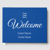 ビジネステンプレートブルー&ホワイトロゴはこちら ゲストブック (正面)