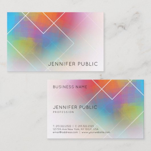 ビジネステンプレートモダンカラフル抽象芸術芸術 名刺 (正面/裏面)