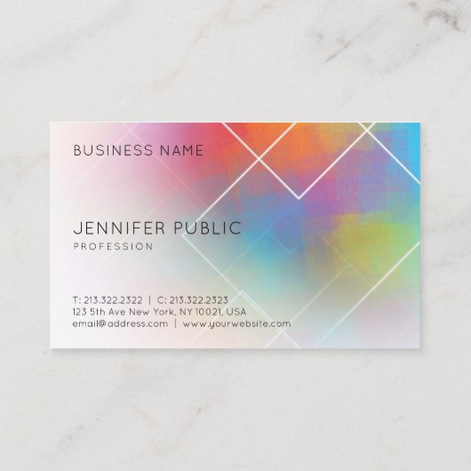 ビジネステンプレートモダンカラフル抽象芸術芸術 名刺 (裏面)