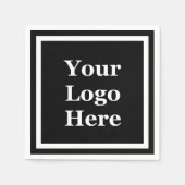 ビジネステンプレートロゴの白黒はこちら スタンダードカクテルナプキン (正面)