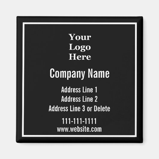 ビジネステンプレートロゴの白黒はこちら マグネット (正面)