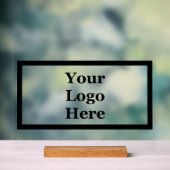 ビジネステンプレート縁どブラックロゴはこちら アクリルサイン (ニュートラル)