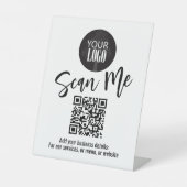 ビジネステーブルトップQRコードモダンロゴシンプル 台座サイン (正面)