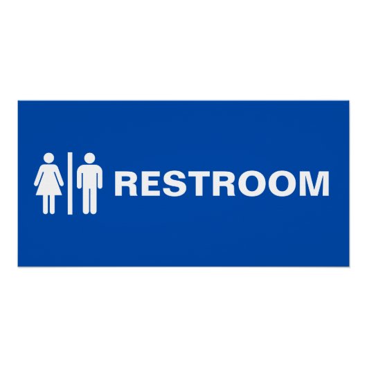 ビジネスドア用モダン ユニセックス トイレ標識 ポスター (正面)