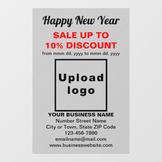 ビジネスニューイヤーセール グレイ ウィンドウクリング ウィンドウサイン (シート)