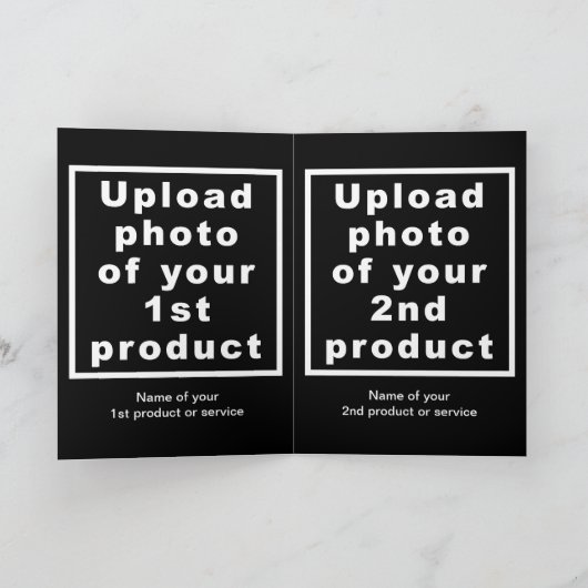 ビジネスニューイヤーブラック折りホリデーカード シーズンカード (内部)