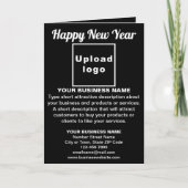 ビジネスニューイヤーブラック折りホリデーカード シーズンカード (正面)