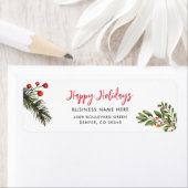 ビジネスネームボタニカルクリスマス差出人住所 ラベル (インサイチュ)