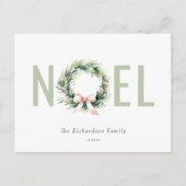 ビジネスノードクリスマスリースのロ企業のゴ シーズンポストカード (正面)