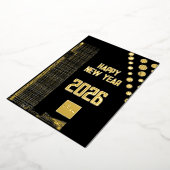 ビジネスハッピーニューイヤー2026都市広場のロゴ 箔シーズンカード (回転した状態)