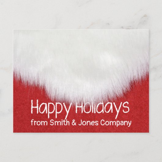 ビジネスハッピーホリデイズサンタズヒゲ シーズンポストカード (正面)