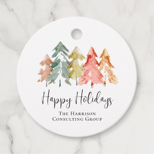 ビジネスハッピーホリデーズウォーター企業のカラー フェイバータグ (正面)