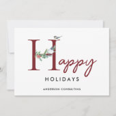 ビジネスハッピーホリデーモダンシンプル シーズンカード (正面)