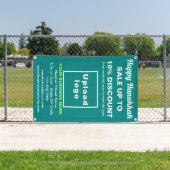 ビジネスハヌカーティール（緑がかった色）グリーンバナー 横断幕 (インサイチュ)