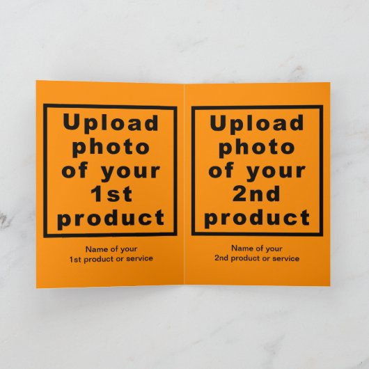 ビジネスハヌッカオレンジカラー折り返しグリーティング カード (内部)