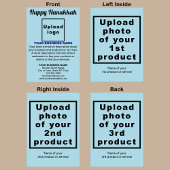 ビジネスハヌッカライトブルー折り畳みグリーティングカード カード