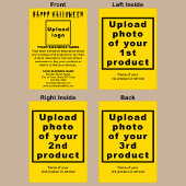 ビジネスハロウィンイエロー折り畳みグリーティングカード カード