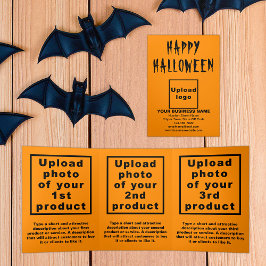 ビジネスハロウィンオレンジカラートリフォールドカード 三つ折りカード