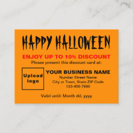 ビジネスハロウィンオレンジ色割引カード 割引カード