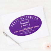 ビジネスハロウィンパープルオーバルステッカー 楕円形シール (封筒)